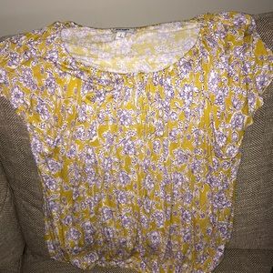 Old Navy Mustard & Purple Top